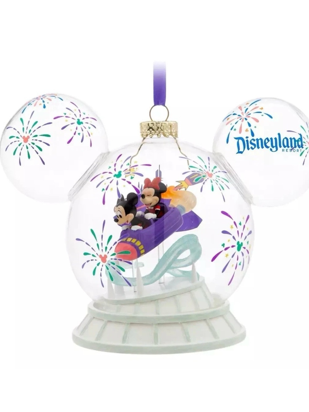Disney Parks Disneyland park icon Space Mountain Glass Ornament NIB